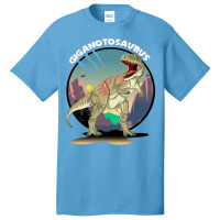 Giganotosaurus Dinosaur Design With Background Coo Basic T-shirt | Artistshot