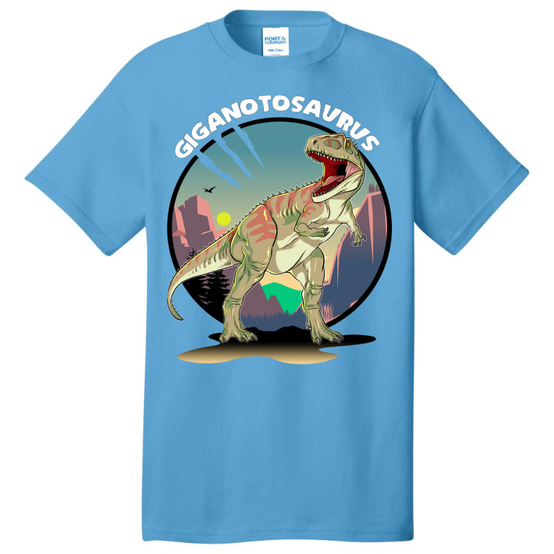 Giganotosaurus Dinosaur Design With Background Coo Basic T-shirt | Artistshot