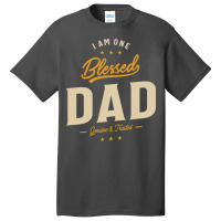 I Am One Blessed Dad Funny Ather Grandpa Hippie Basic T-shirt | Artistshot