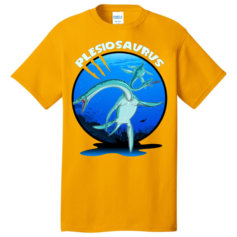 Plesiosaurus Prehistoric With Background Nostalgia Basic T-shirt | Artistshot