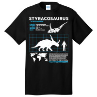 Styracosaurus Fact Sheet Retro Basic T-shirt | Artistshot