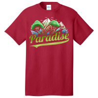 Paradise With Trees And Mountains For Earth Day St Basic T-shirt | Artistshot