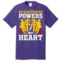 An Electrician Powers My Heart Stars Basic T-shirt | Artistshot