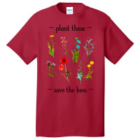 Plant These Save The Bees Watercolor Wildflowers 7 Basic T-shirt | Artistshot