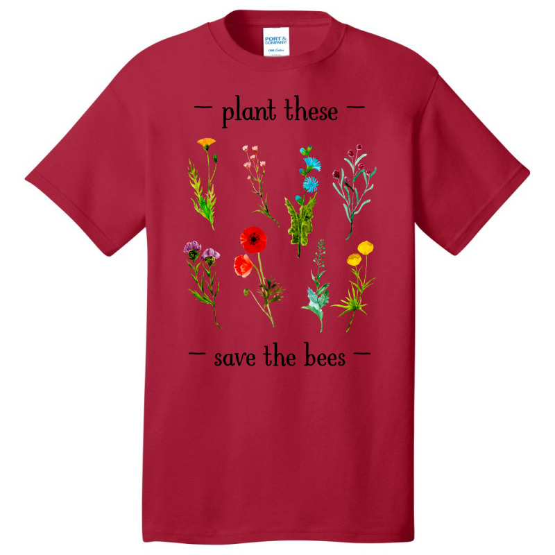 Plant These Save The Bees Watercolor Wildflowers 7 Basic T-shirt | Artistshot