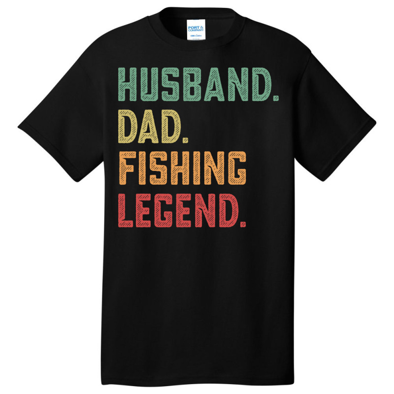 Husband Dad Fishing Legend Fisher 70s Basic T-shirt by orriabijli6 | Artistshot