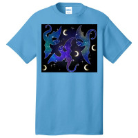 Night Sky Dragons Flying Basic T-shirt | Artistshot