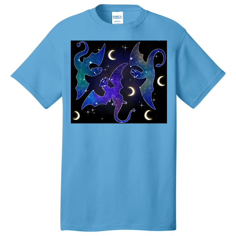 Night Sky Dragons Flying Basic T-shirt by ferrarperishc | Artistshot