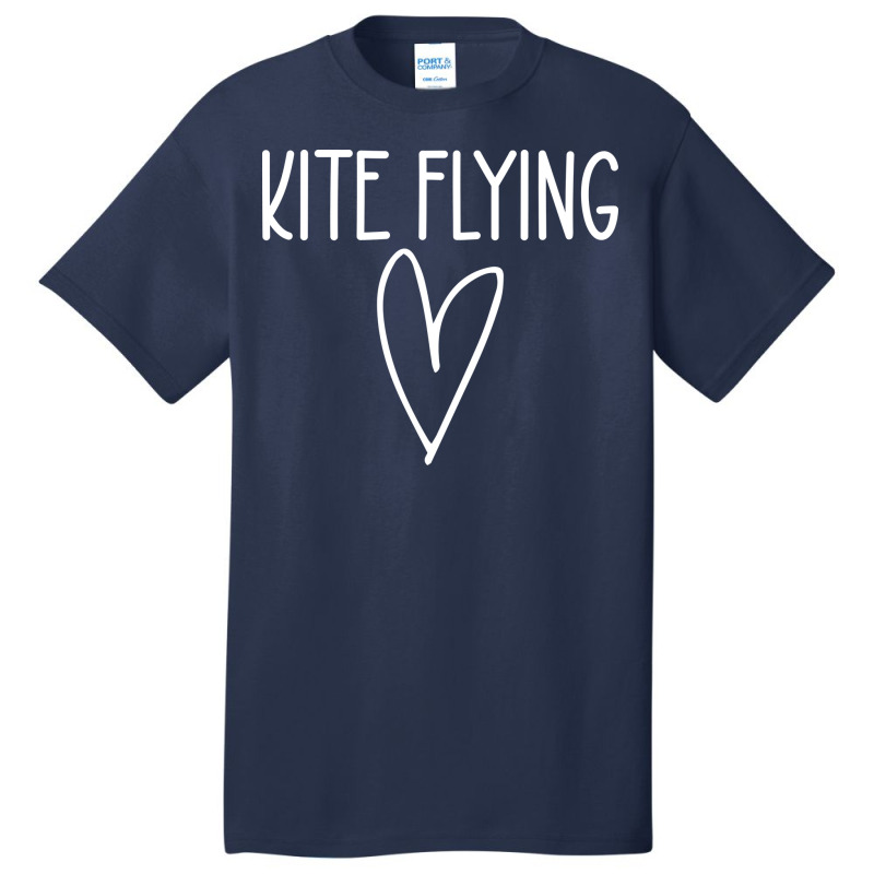 Kite Flying Heart Girl Basic T-shirt by lybohasmanop | Artistshot