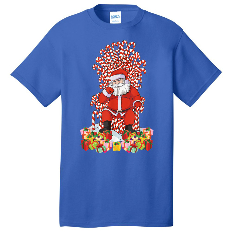 Santa Candy Cane Throne Christmas Santa Basic T-shirt | Artistshot