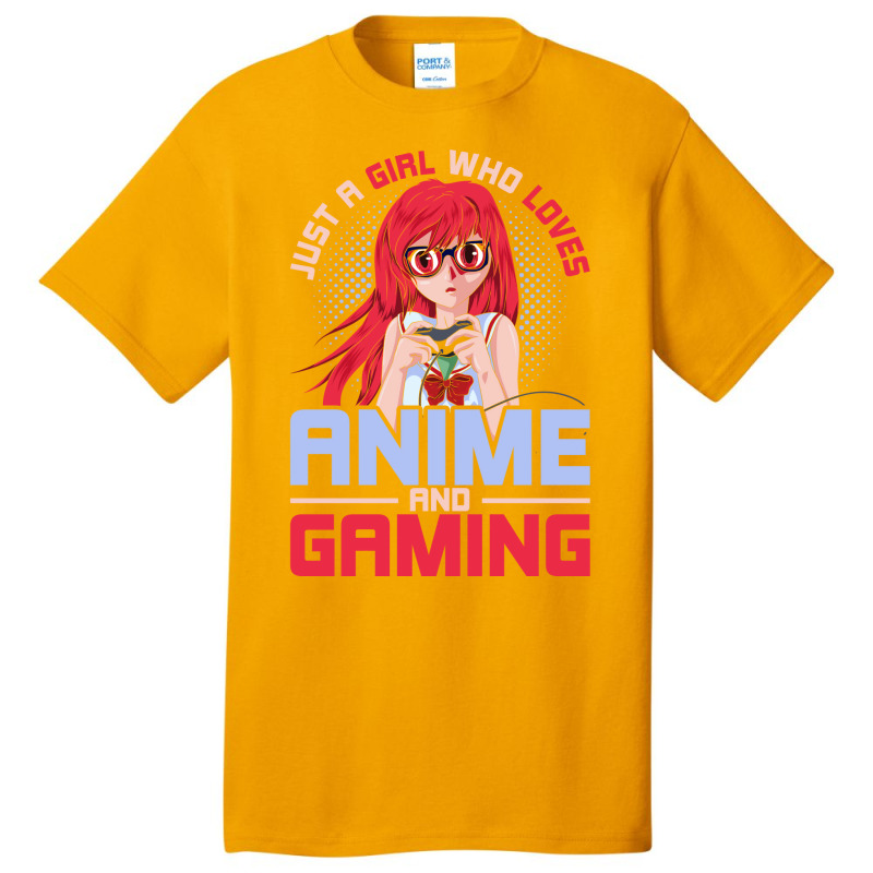 Just A Girl Who Loves Anime And Gaming Music Basic T-shirt by inkidimerk | Artistshot