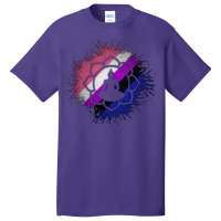 Paint Splatter Gender Fluid Pride Flag Lotus Symbo Basic T-shirt | Artistshot