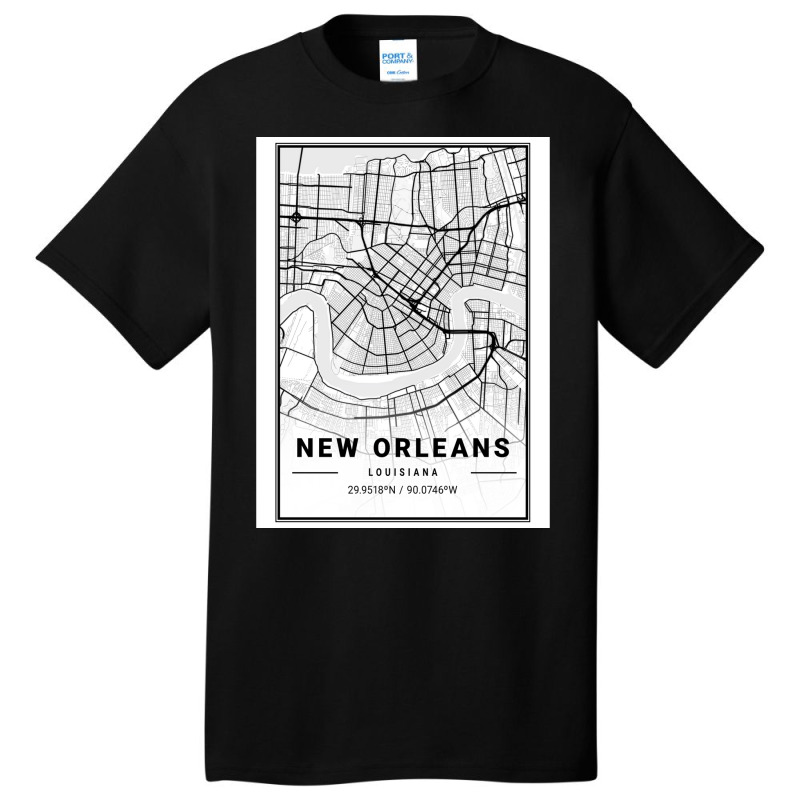 New Orleans City Map Basic T-shirt | Artistshot