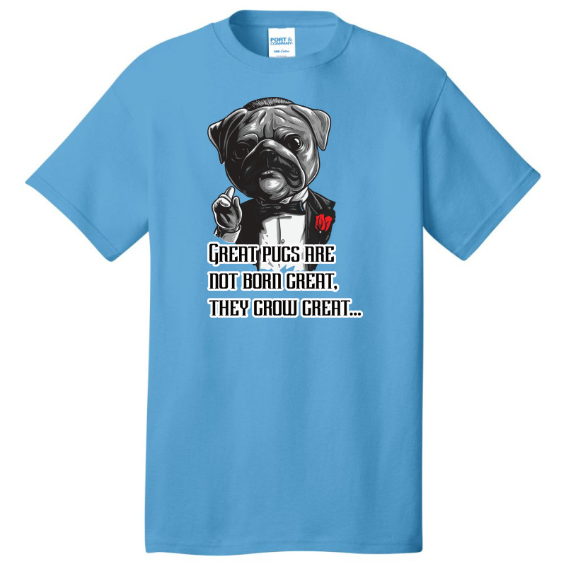 Pugfather Blue Basic T-shirt by abolilakdd | Artistshot