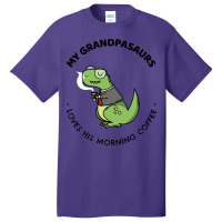 Grandpasaurs Loves His Morning Coffee Vintage Basic T-shirt | Artistshot