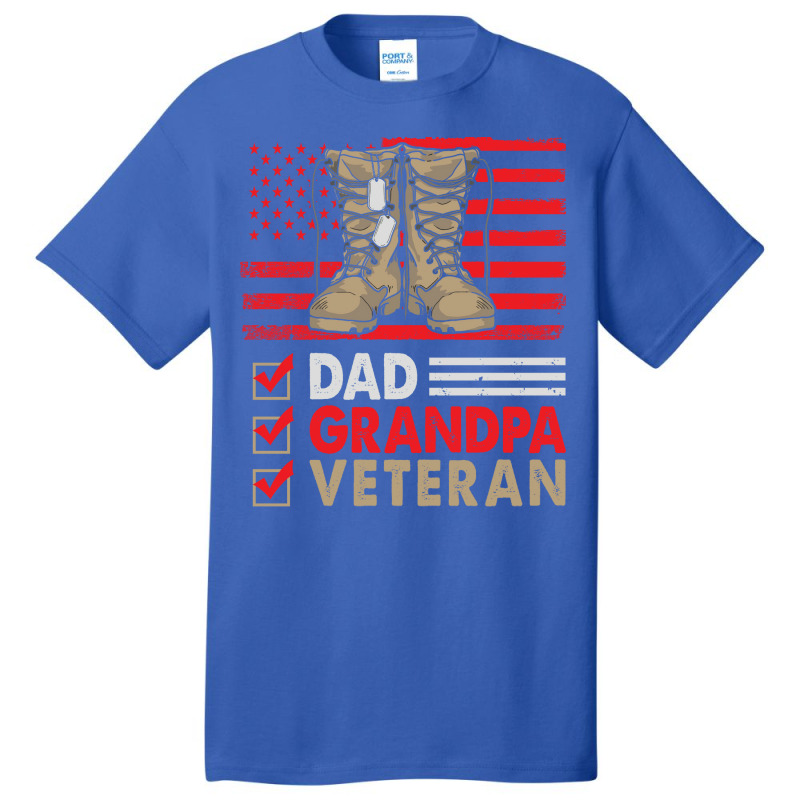 Dad Grandpa Veteran Vintage Favorite Holiday Veter Basic T-shirt | Artistshot