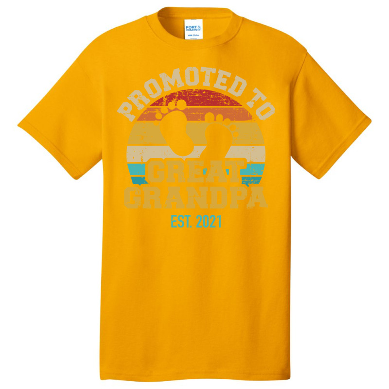 Promoted To Great Grandpa 2021 Vintage Aesthetic Basic T-shirt | Artistshot