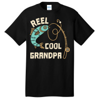 Reel Cool Grandpa Grandfather Fisher Family Fishin Basic T-shirt | Artistshot