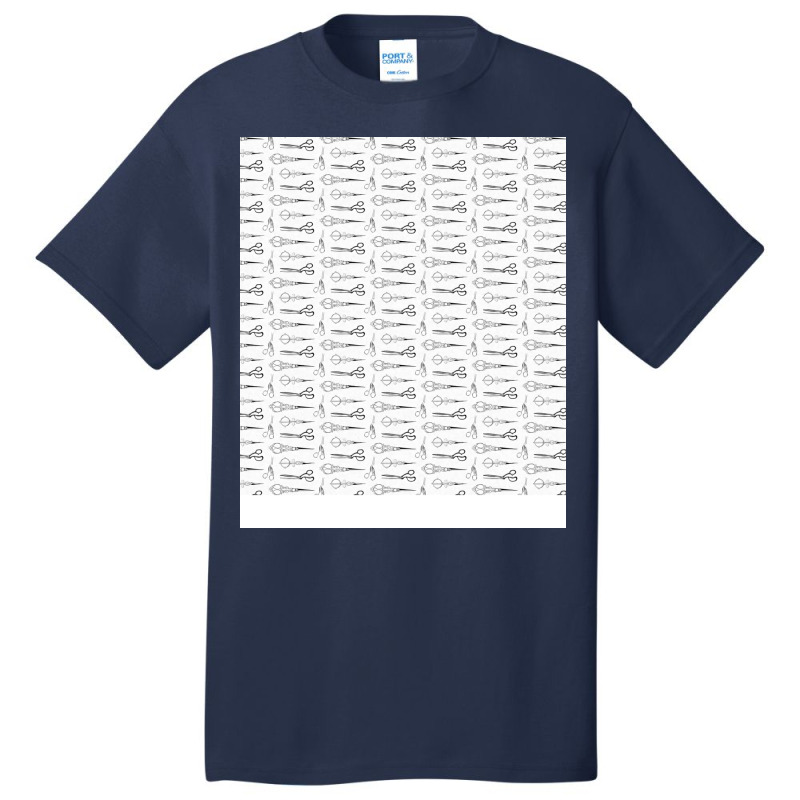 Pattern Victorian Hair Cutting Scissors Light Seam Basic T-shirt | Artistshot