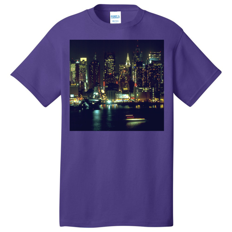 New York City Night Skyline Art Photo Basic T-shirt | Artistshot