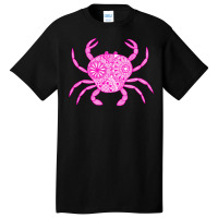 Mandala Crab Pink And White Yellow Basic T-shirt | Artistshot