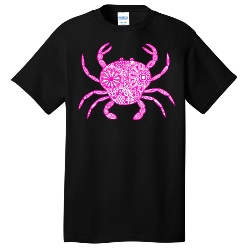 Mandala Crab Pink And White Yellow Basic T-shirt | Artistshot