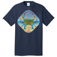 St Augustine Florida With Blue Crab On Beach Gift Basic T-shirt | Artistshot