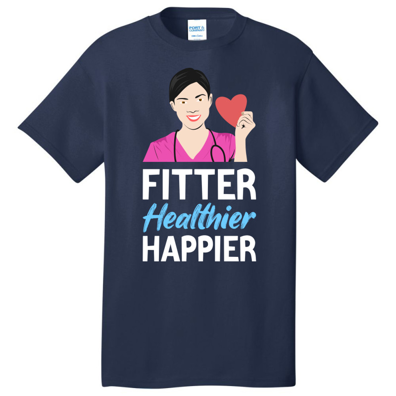 Fitter Healthier Happier 80s Basic T-shirt | Artistshot