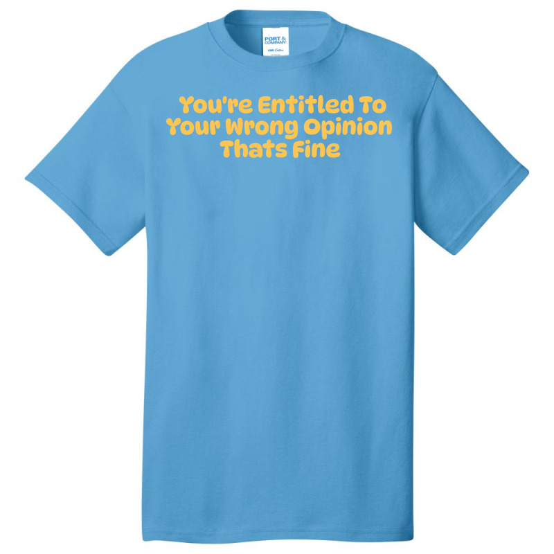 Youre Entitled To Your Wrong Opinion Thats Fine Lo Basic T-shirt | Artistshot