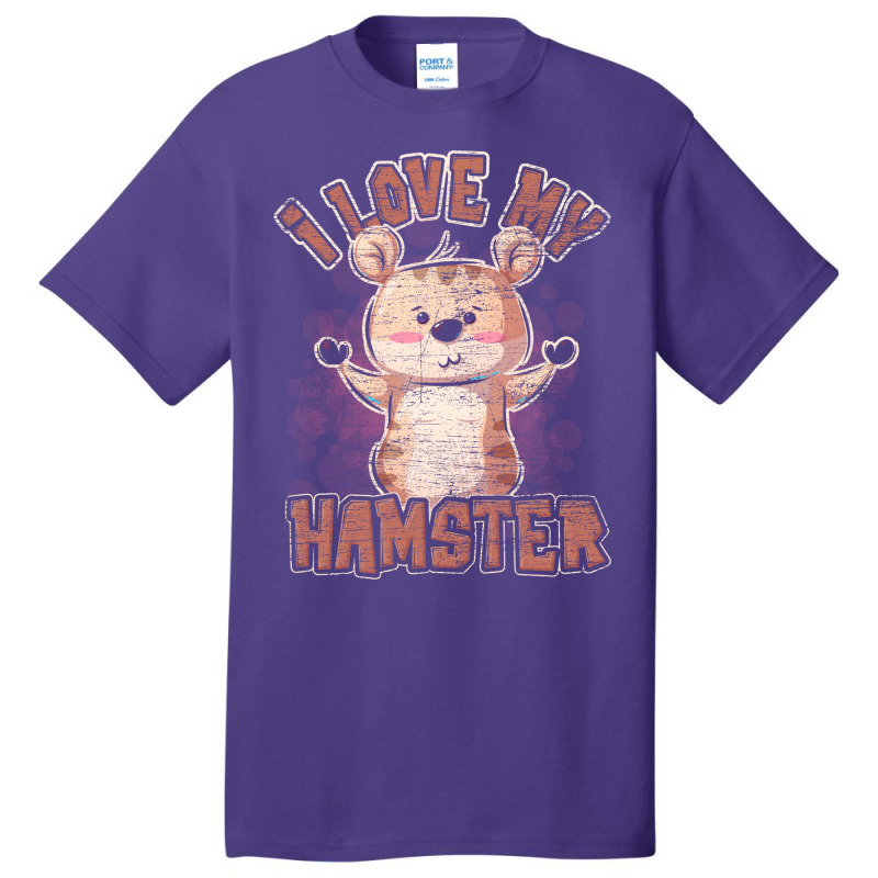 Love Hamster Vintage Girl Basic T-shirt | Artistshot