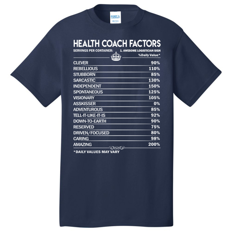 Health Coach T  Daily Factors 2 Gift Item Tee Basic T-shirt by kaileypartert | Artistshot