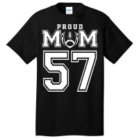 Custom Proud Football Mom Number 57 Personalized F Basic T-shirt | Artistshot