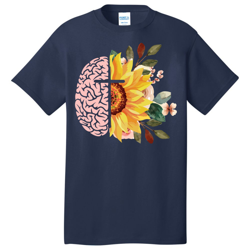 Mental Health With Cross Sunflower Jesus Christian Basic T-shirt | Artistshot