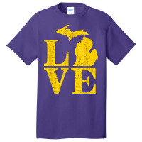 Love Michigan Vintage Mi Wolverine State Pride T S Basic T-shirt | Artistshot