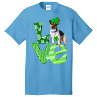 Love Rat Terrier Dog Shamrock Leaf St Patrick Day Basic T-shirt | Artistshot