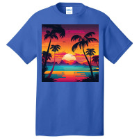 Aesthetic Sunset With Birds Basic T-shirt | Artistshot