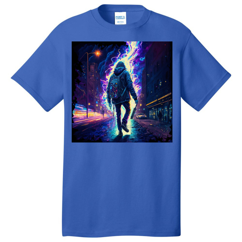 Lightning Strike Illustration Basic T-shirt by Creative Corner | Artistshot