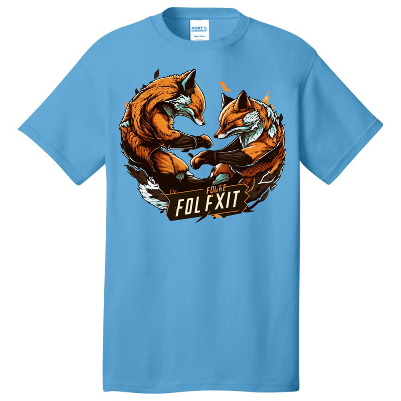 Fox Fight Basic T-shirt by ZoritaStrong290 | Artistshot