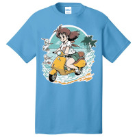 Anime Girl Riding Scooter Basic T-shirt | Artistshot