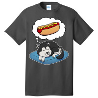 Alaskan Malamute Dreaming About Hotdogs Summer Basic T-shirt | Artistshot