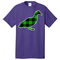 Duck Green Plaid Pattern Christmas Pajama Funny Gi Basic T-shirt | Artistshot