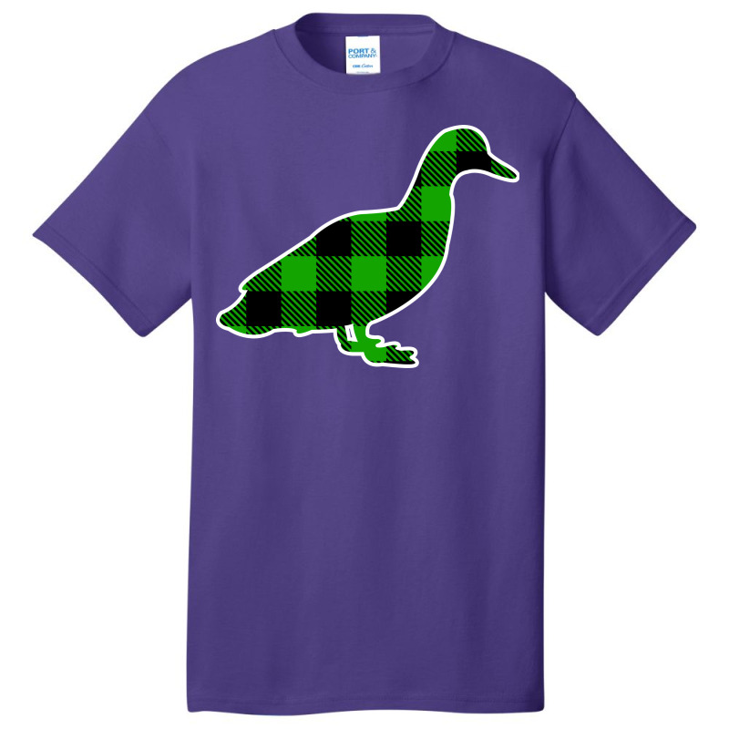 Duck Green Plaid Pattern Christmas Pajama Funny Gi Basic T-shirt by bonitamella8 | Artistshot