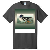 Common Goldeneye Duck Birder Antique Look Birding Basic T-shirt | Artistshot