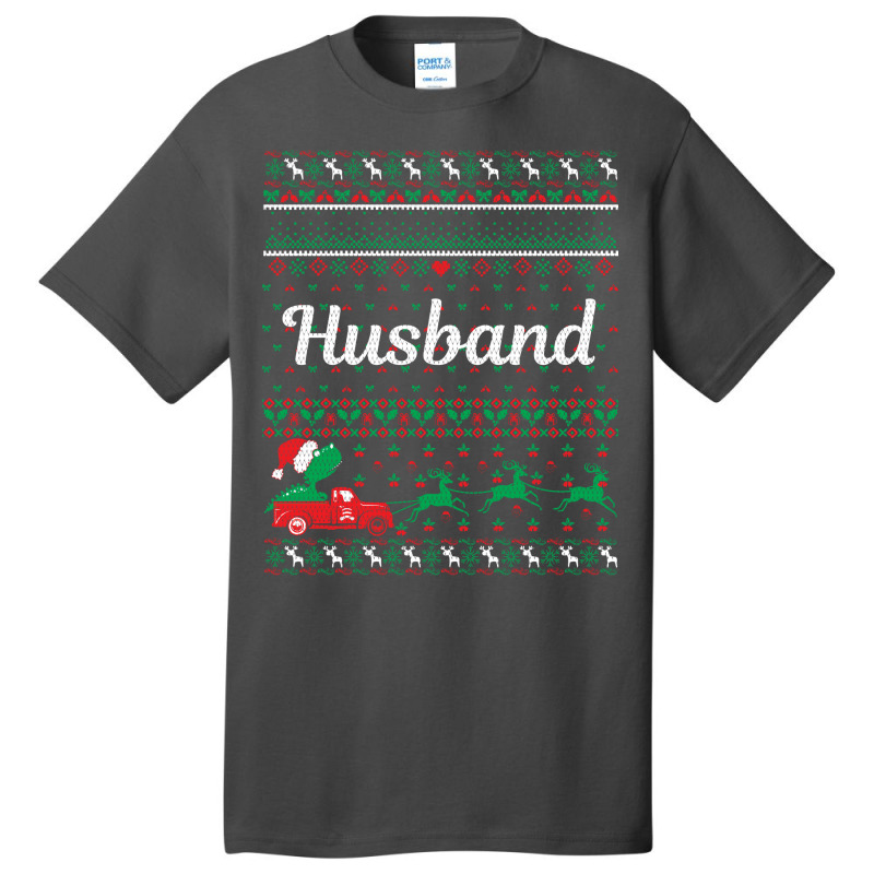 Ugly Christmas Sweater Husband Girl Basic T-shirt by azapogosw | Artistshot