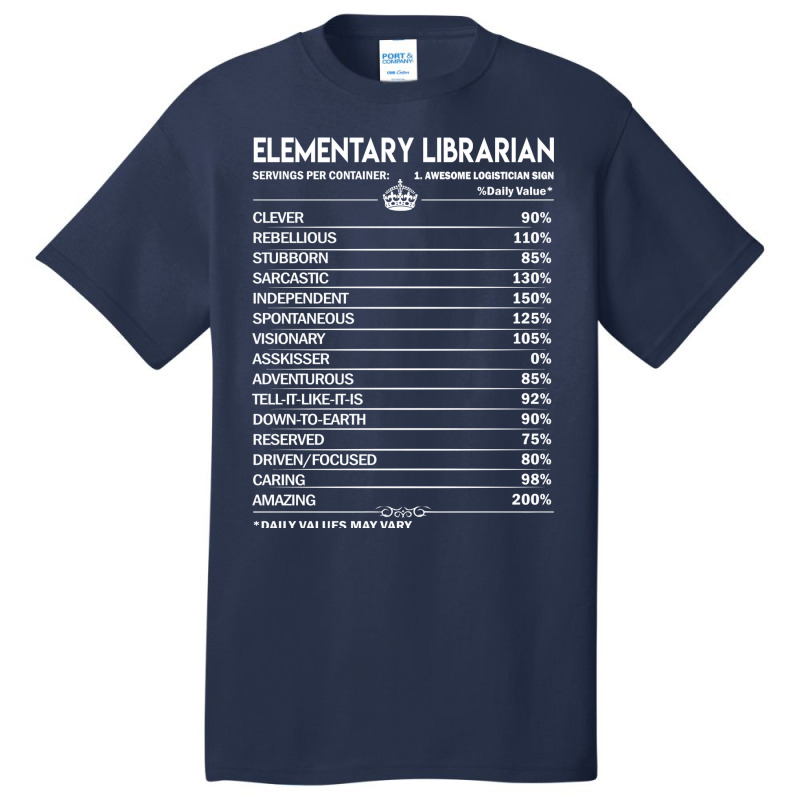 Elementary Librarian T  Elementary Librarian Facto Basic T-shirt | Artistshot