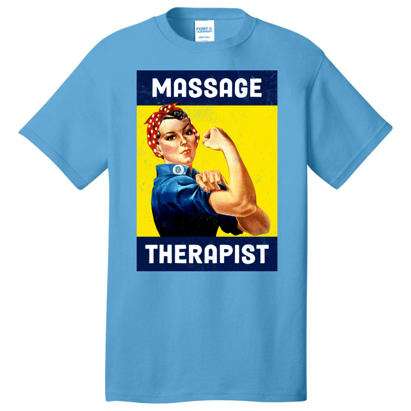 Massage Therapist Rosie The Riveter Poster Design Basic T-shirt by nozademk | Artistshot