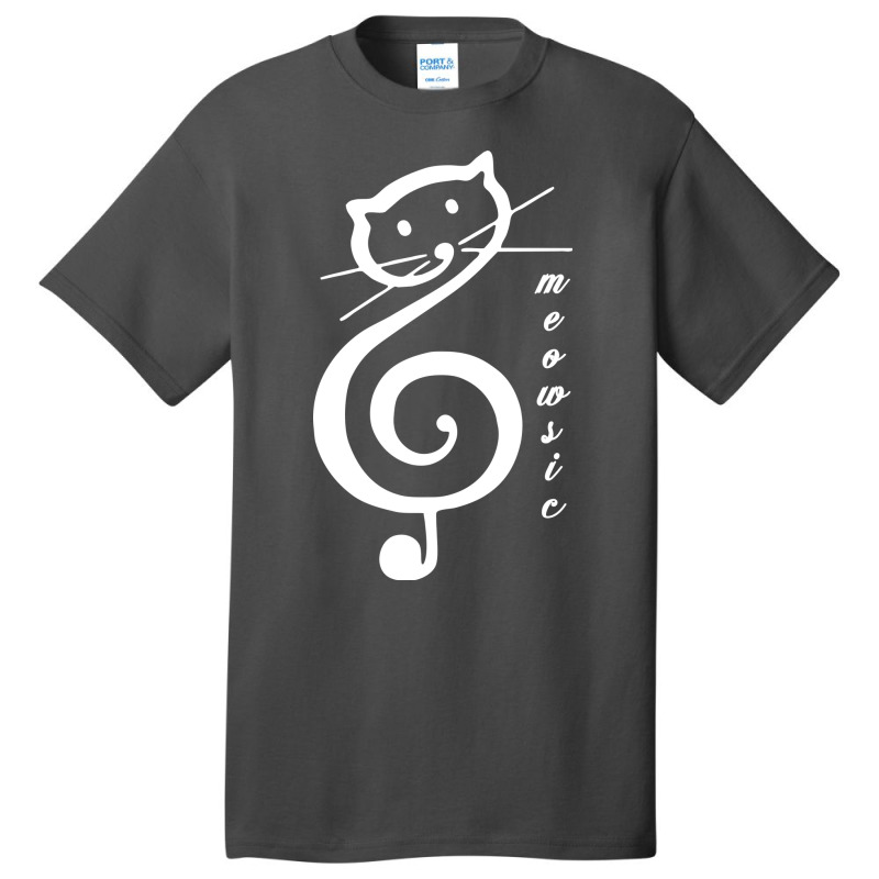 Meowsic - White Basic T-shirt by Letters 404 | Artistshot