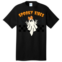 Ghost Spooky Vibes Halloween Basic T-shirt | Artistshot