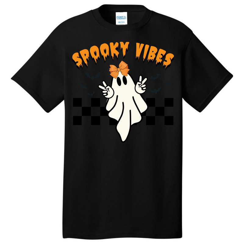 Ghost Spooky Vibes Halloween Basic T-shirt | Artistshot