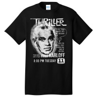 Boris Karloff Thriller Vintage Horror Aesthetic Basic T-shirt | Artistshot